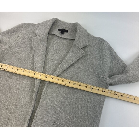 J Crew Sophie Open Front Sweater Cardigan Blazer Gray J0244 Collar Womens Medium - Picture 11 of 13